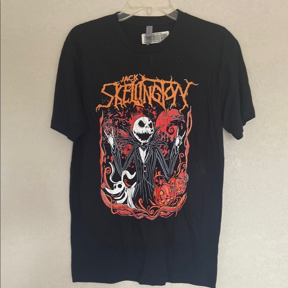 Next Level Apparel Black and Orange Short Sleeve Tee